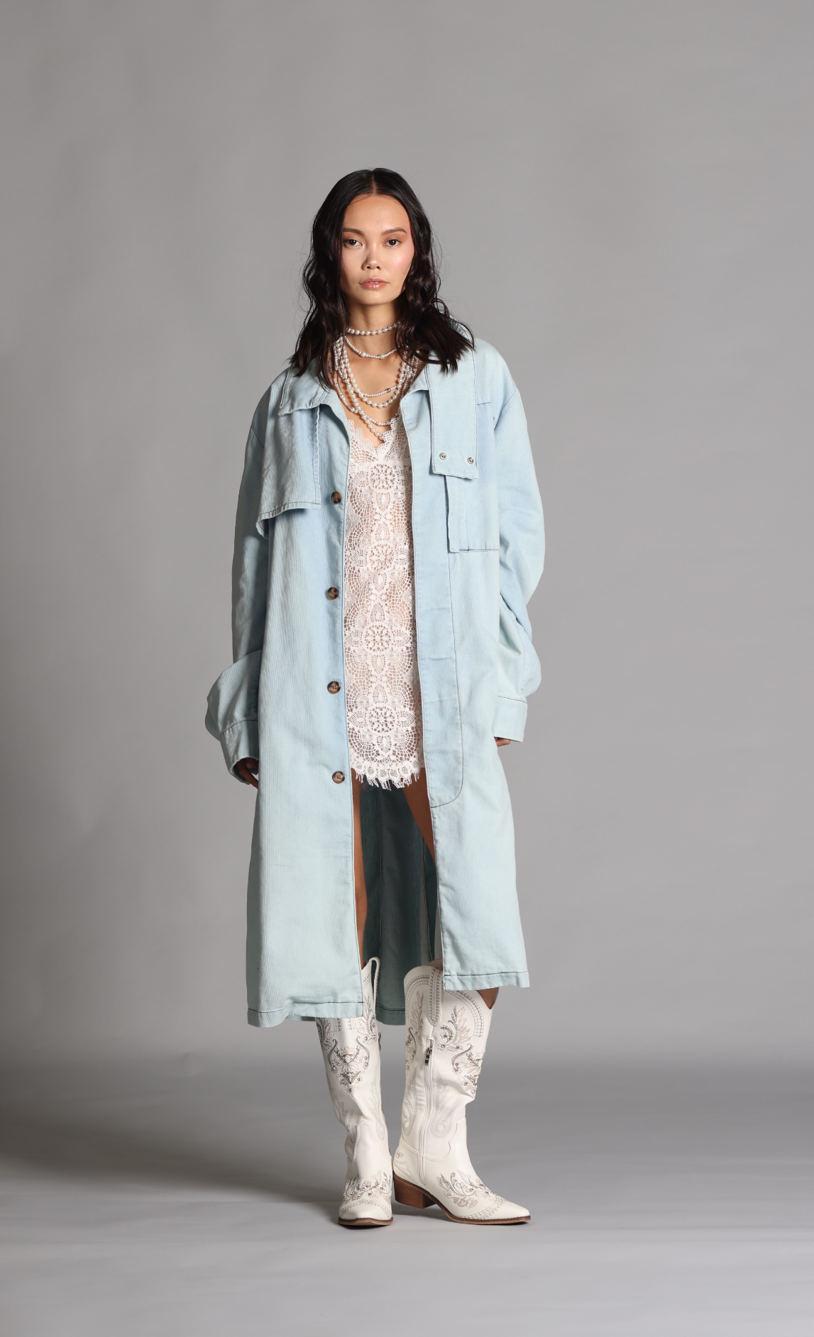 Japanese Denim Trench Coat