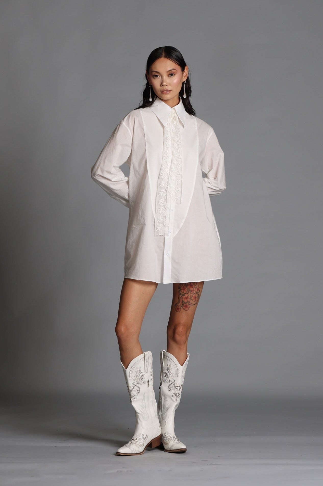 French Seam Cotton Long Sleeve Shirt