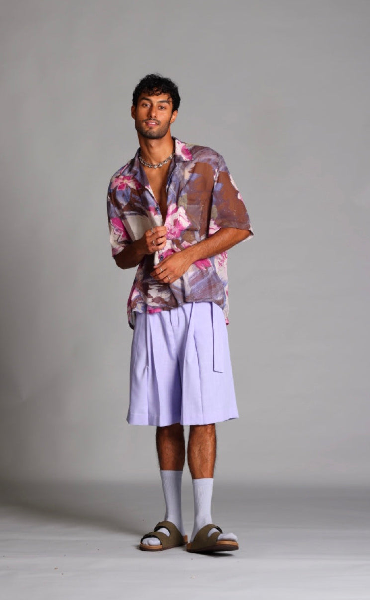 Floral Orchid Oversized Print Shirt