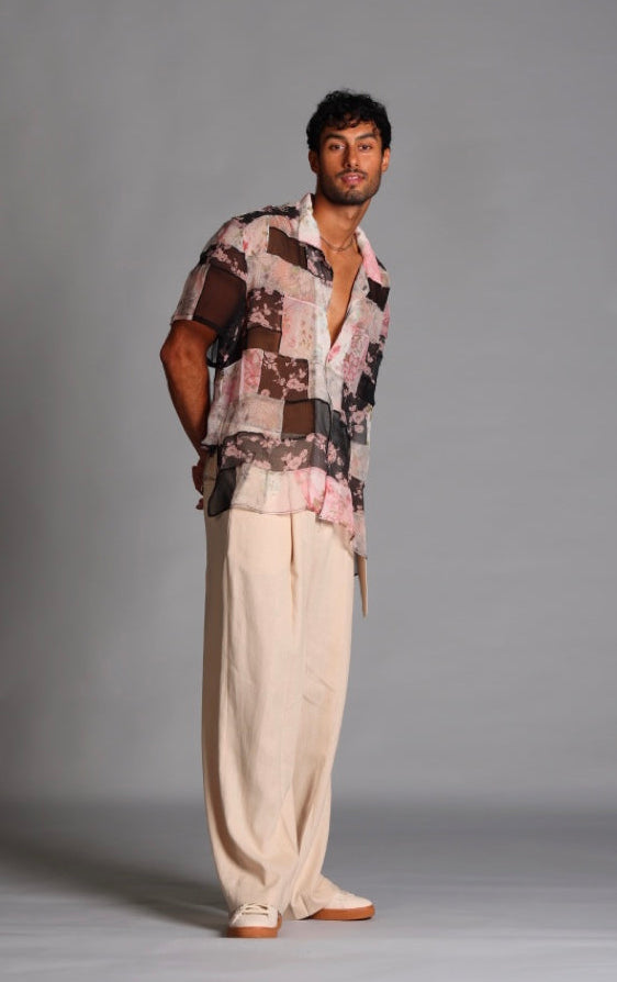 Cotton-Linen Pleated Pants