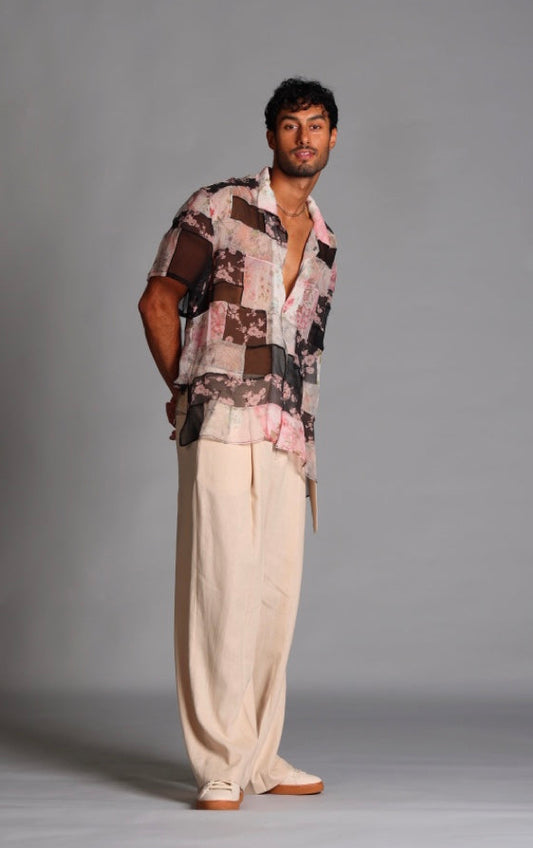 Cotton-Linen Pleated Pants